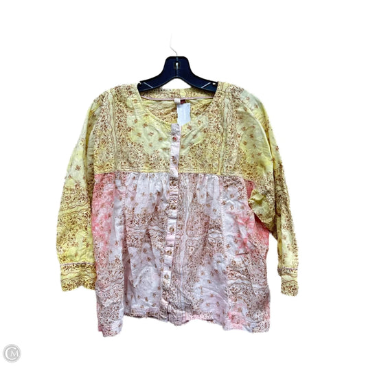 Top 3/4 Sleeve By Pilcro In Yellow, Size: S