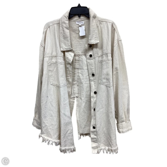 Jacket Denim By West Bound In Cream Denim, Size: 2x