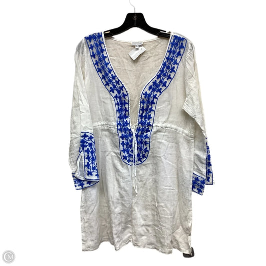 Top Long Sleeve By Clothes Mentor In Blue & White, Size: L