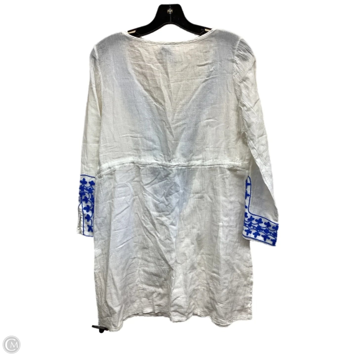 Top Long Sleeve By Clothes Mentor In Blue & White, Size: L