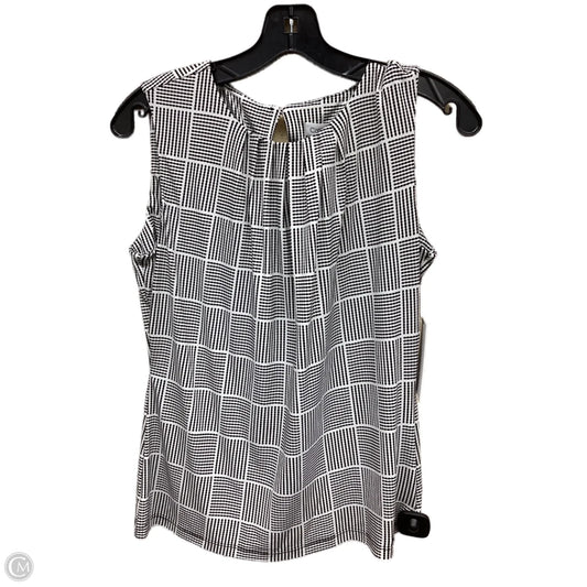 Top Sleeveless By Calvin Klein In Black & White, Size: S