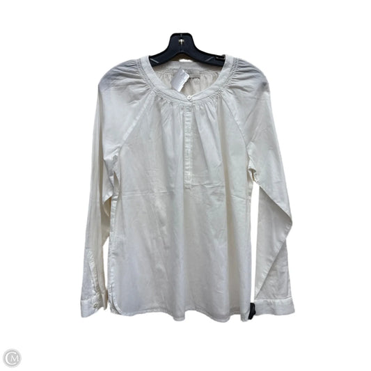 Top Long Sleeve By Loft In White, Size: S