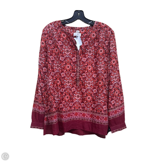 Top Long Sleeve By Loft In Red, Size: M