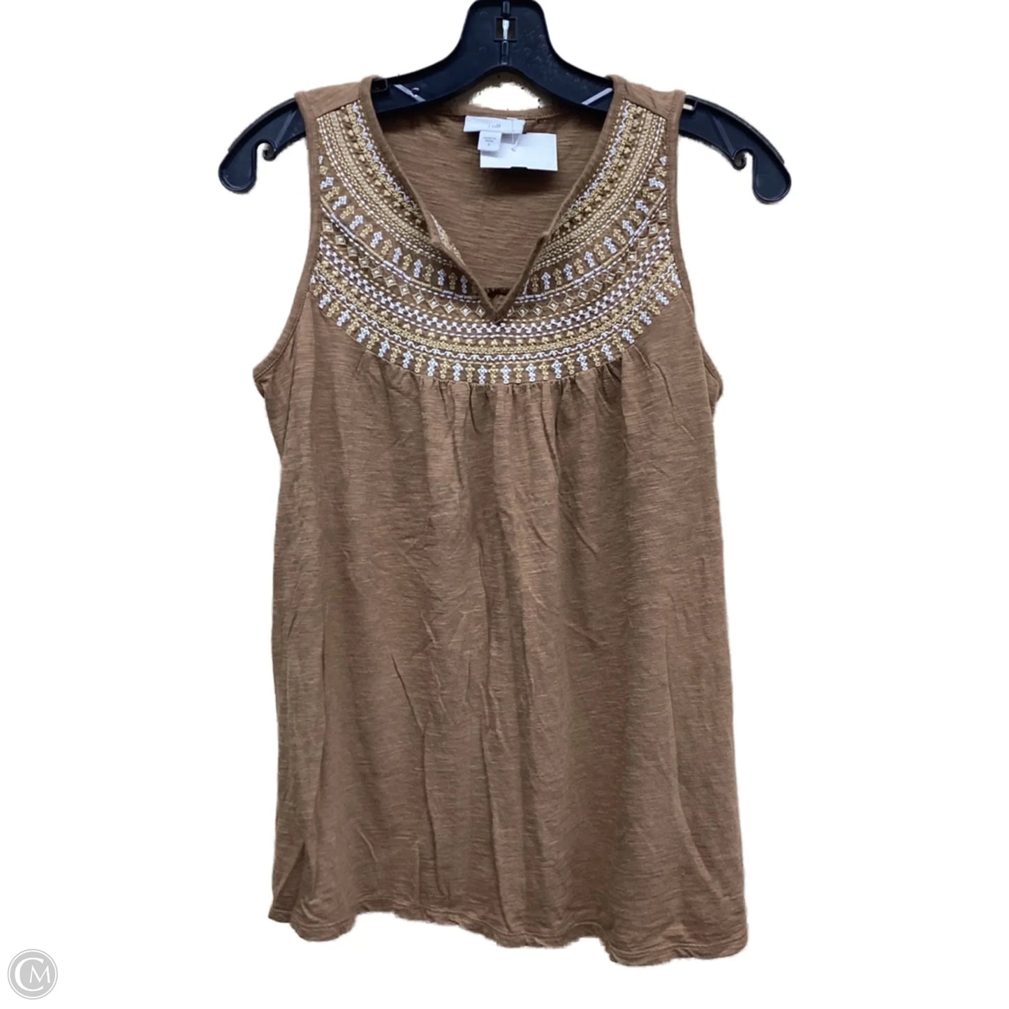 Top Sleeveless By J. Jill In Brown, Size: S
