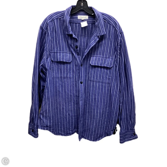 Top Long Sleeve By Madewell In Blue, Size: Xl