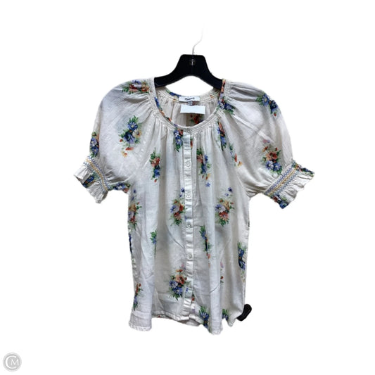 Top Short Sleeve By Madewell In Floral Print, Size: Xxs