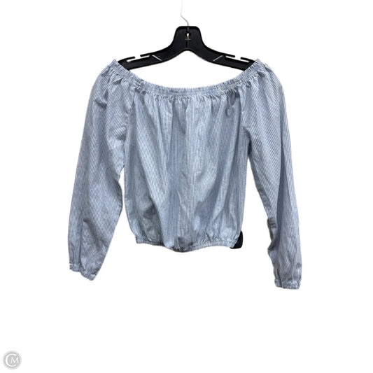 Top Long Sleeve By Clothes Mentor In Blue & White, Size: M