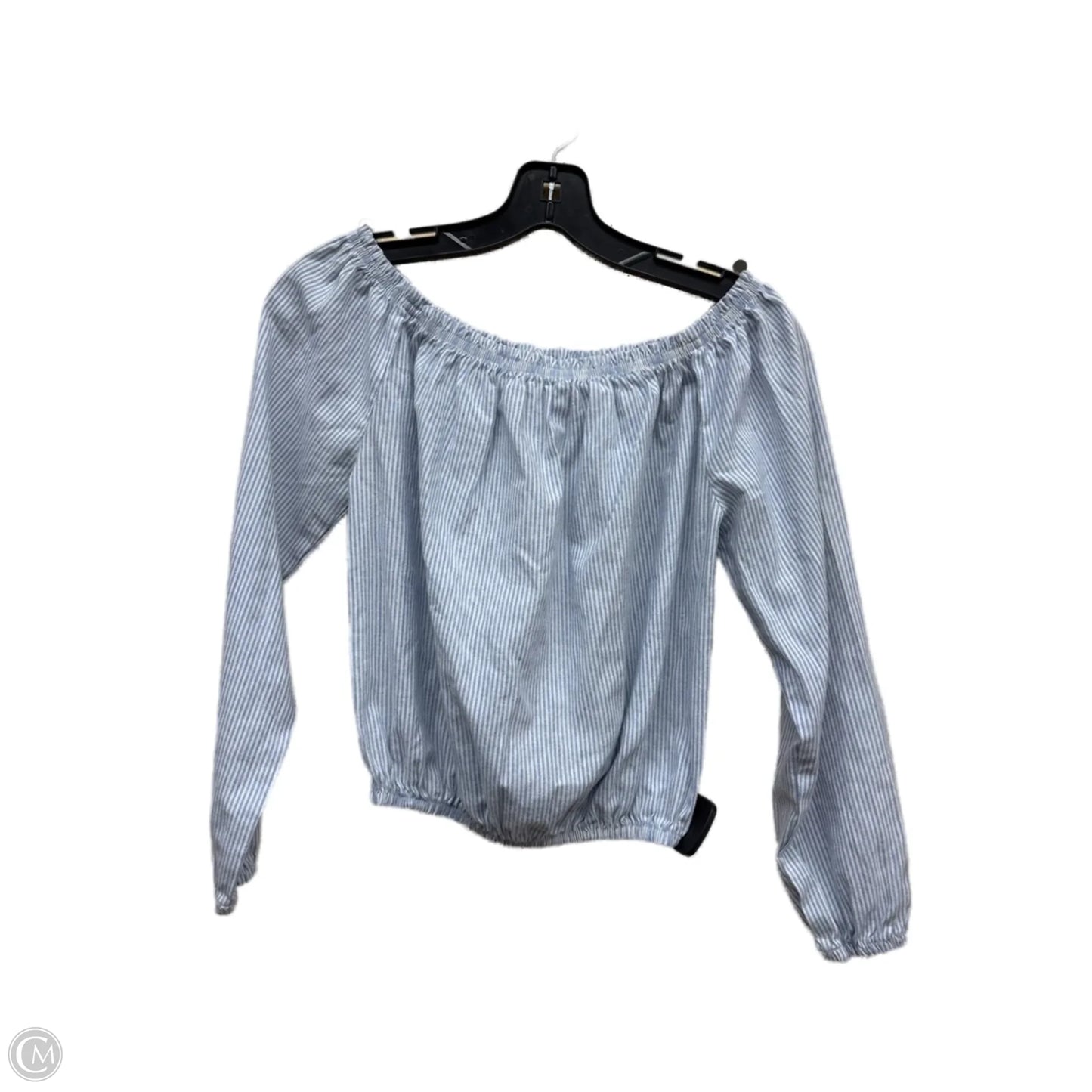 Top Long Sleeve By Clothes Mentor In Blue & White, Size: M