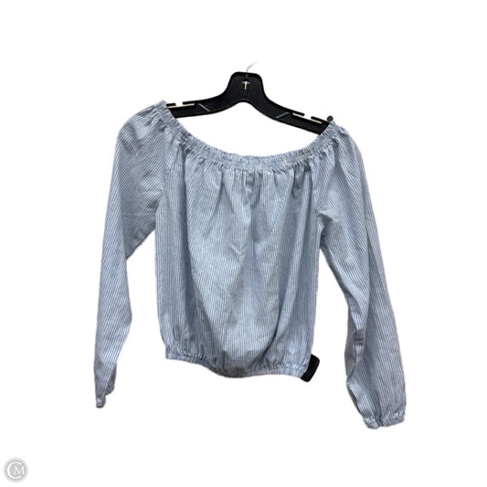 Top Long Sleeve By Clothes Mentor In Blue & White, Size: M