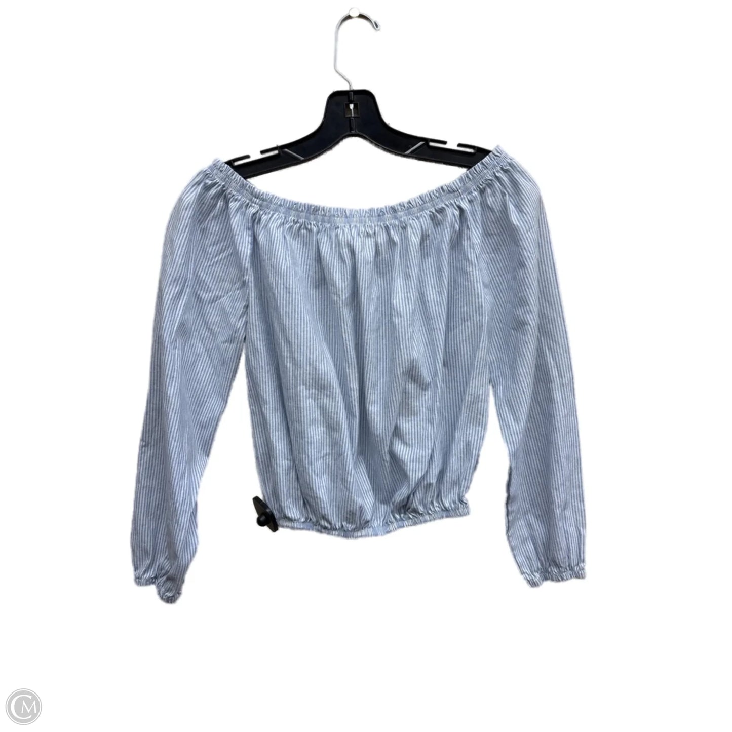Top Long Sleeve By Clothes Mentor In Blue & White, Size: M