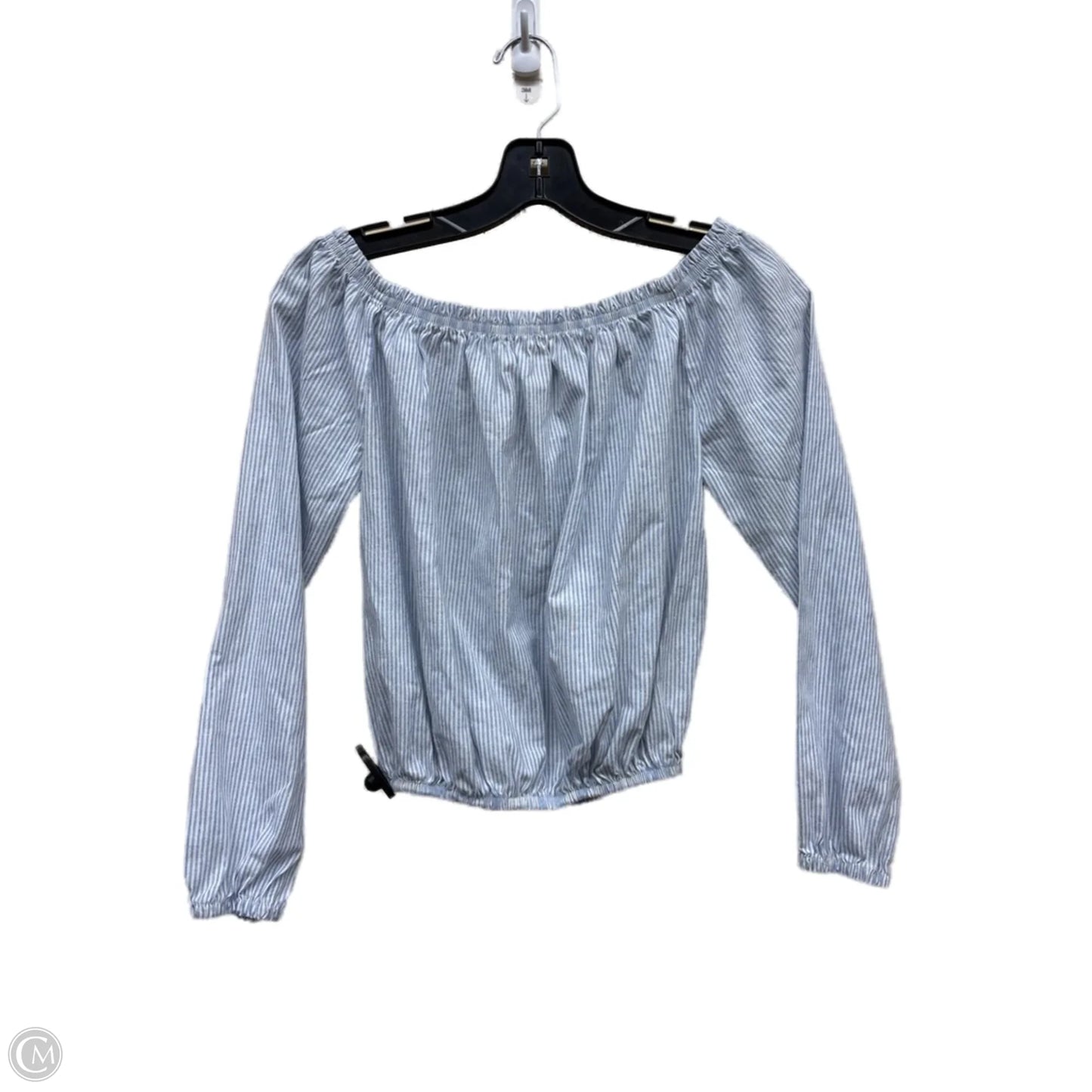 Top Long Sleeve By Clothes Mentor In Blue & White, Size: M