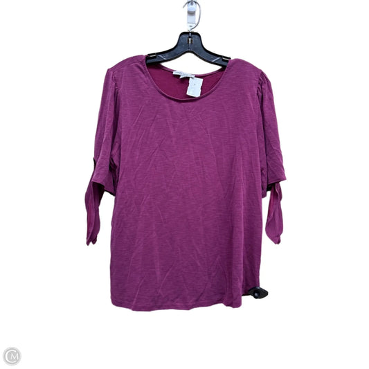 Top Short Sleeve By Green Envelope In Purple, Size: L