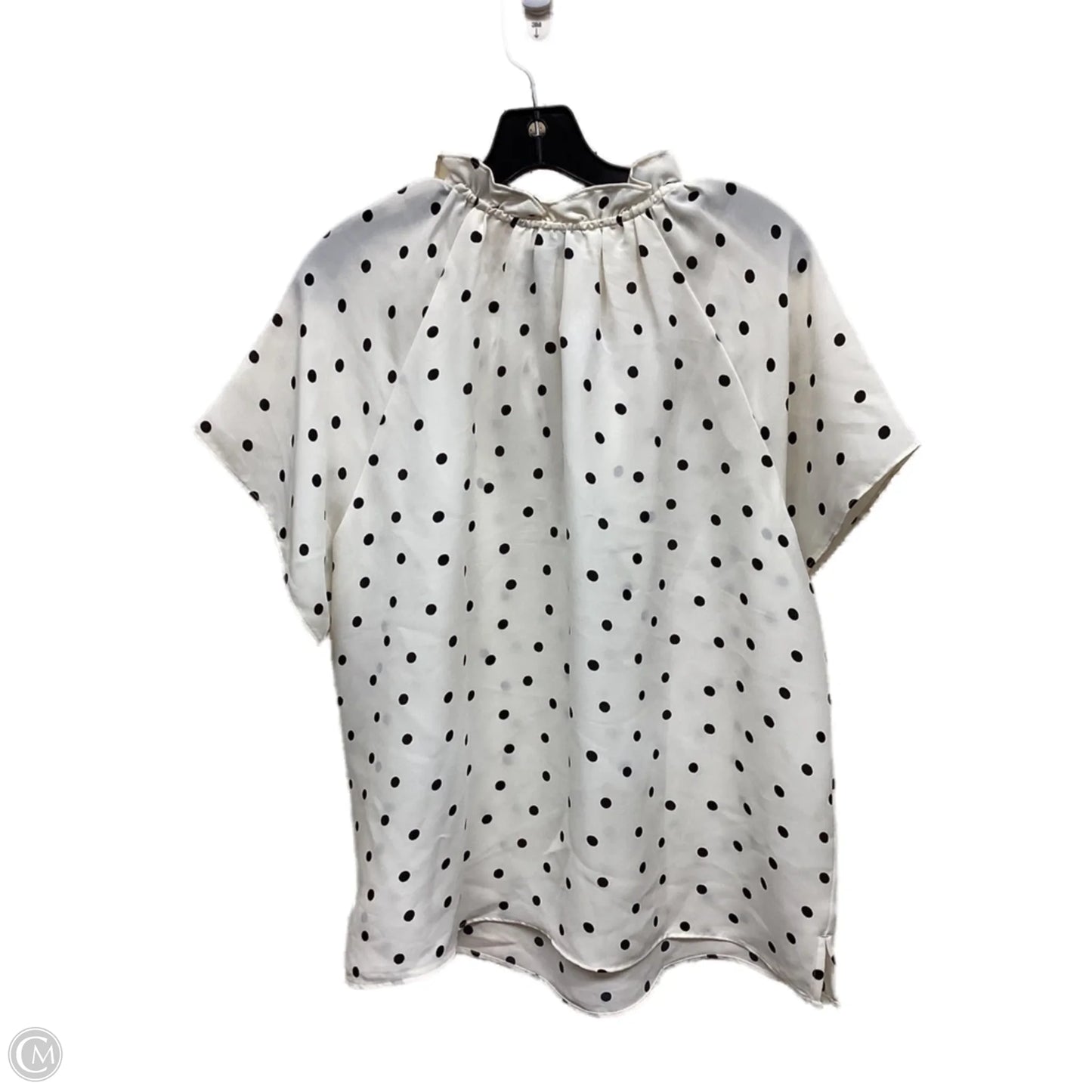Top Short Sleeve By Ann Taylor In Polkadot Pattern, Size: L