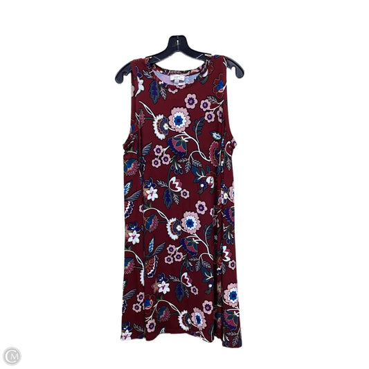 Dress Casual Midi By Loft In Floral Print, Size: L