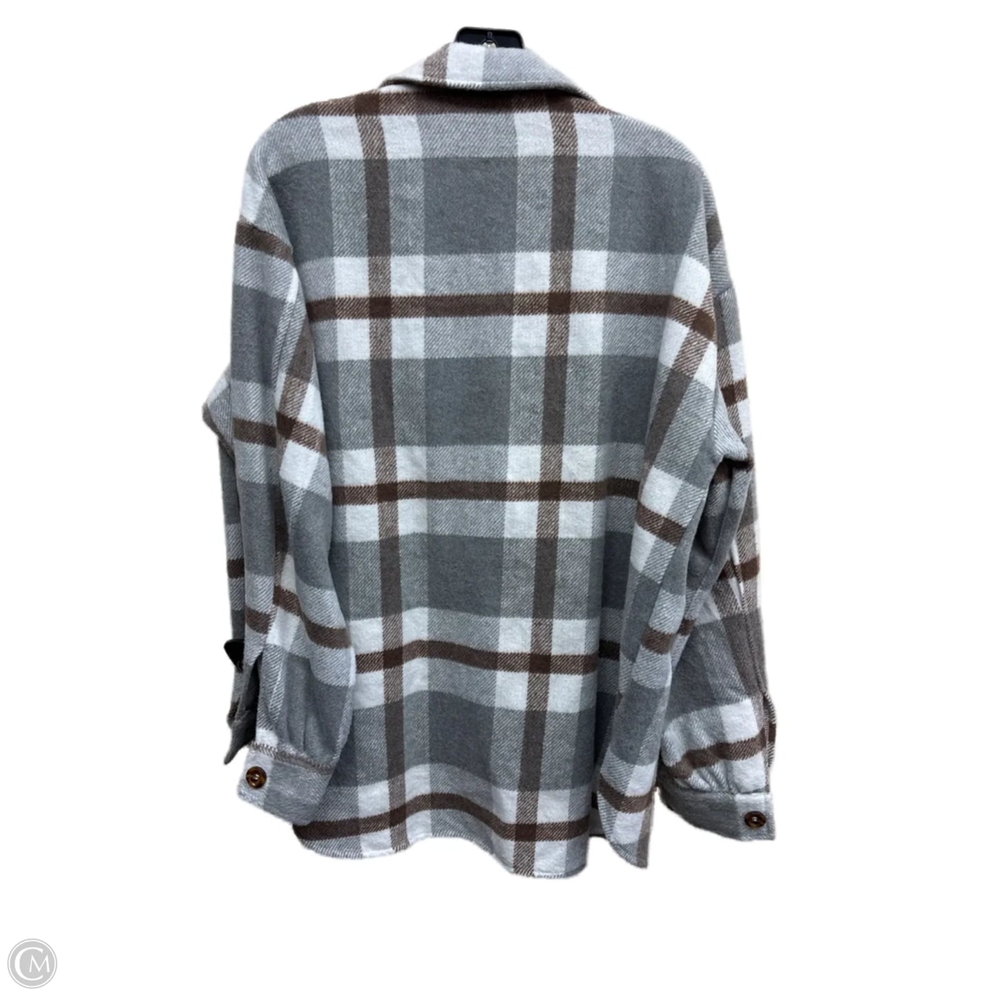 Jacket Shirt By Clothes Mentor In Plaid Pattern, Size: L