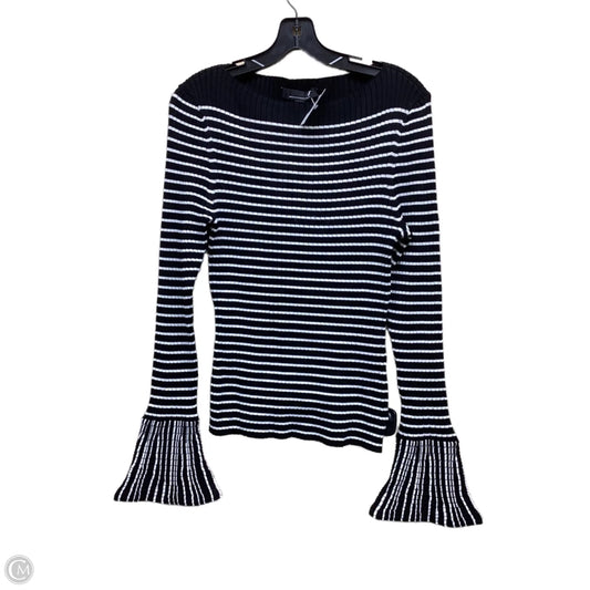 Top Long Sleeve By White House Black Market In Black & White, Size: L