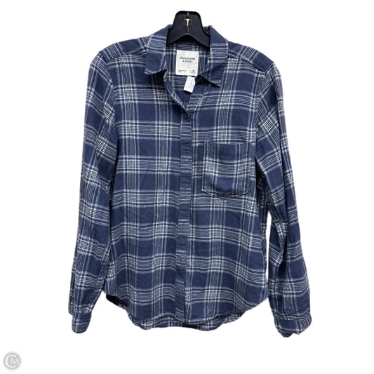 Top Long Sleeve By Abercrombie And Fitch In Plaid Pattern, Size: M