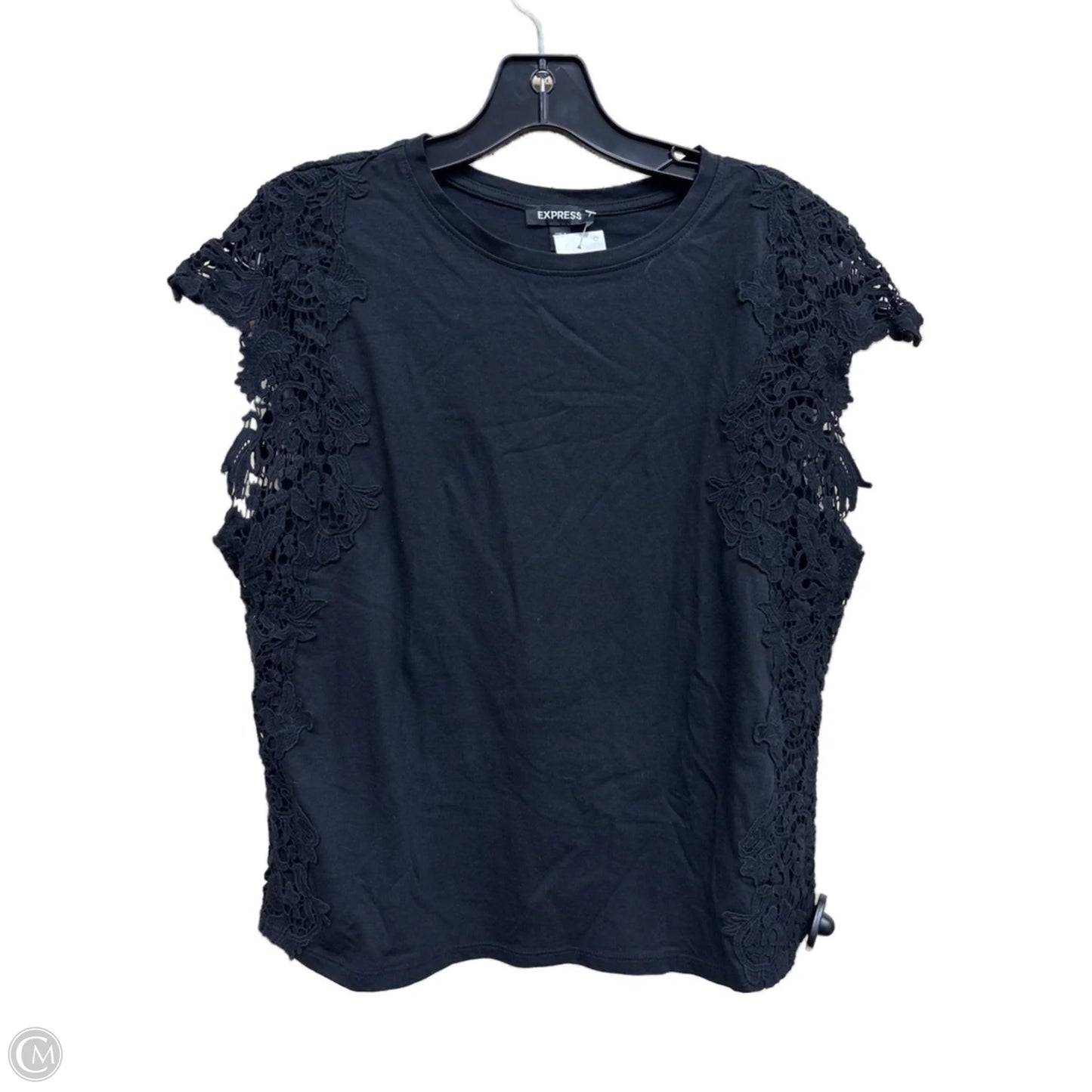 Top Short Sleeve By Express In Black, Size: M
