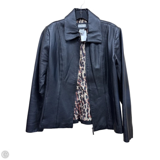 Jacket Leather By George In Black, Size: S