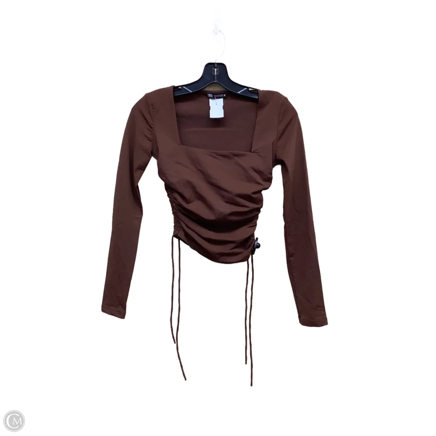 Top Long Sleeve By Zara In Bronze, Size: M