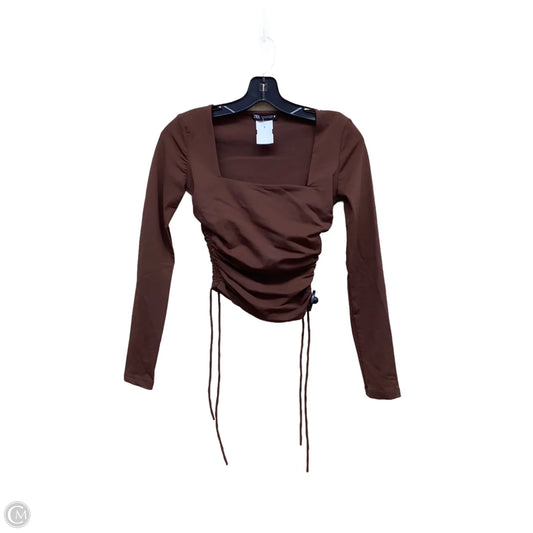 Top Long Sleeve By Zara In Bronze, Size: M