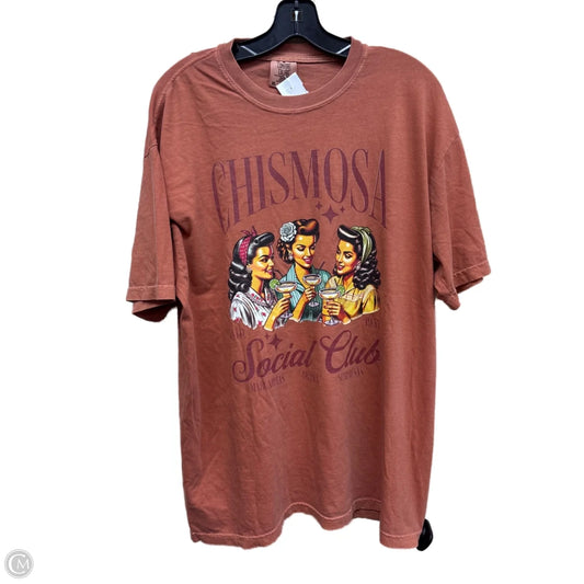 Top Short Sleeve By Clothes Mentor In Orange, Size: Xl