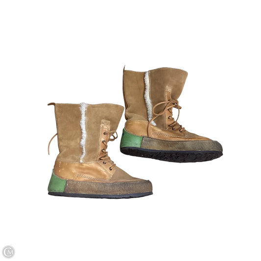 Boots Mid-calf Flats By Clothes Mentor In Tan