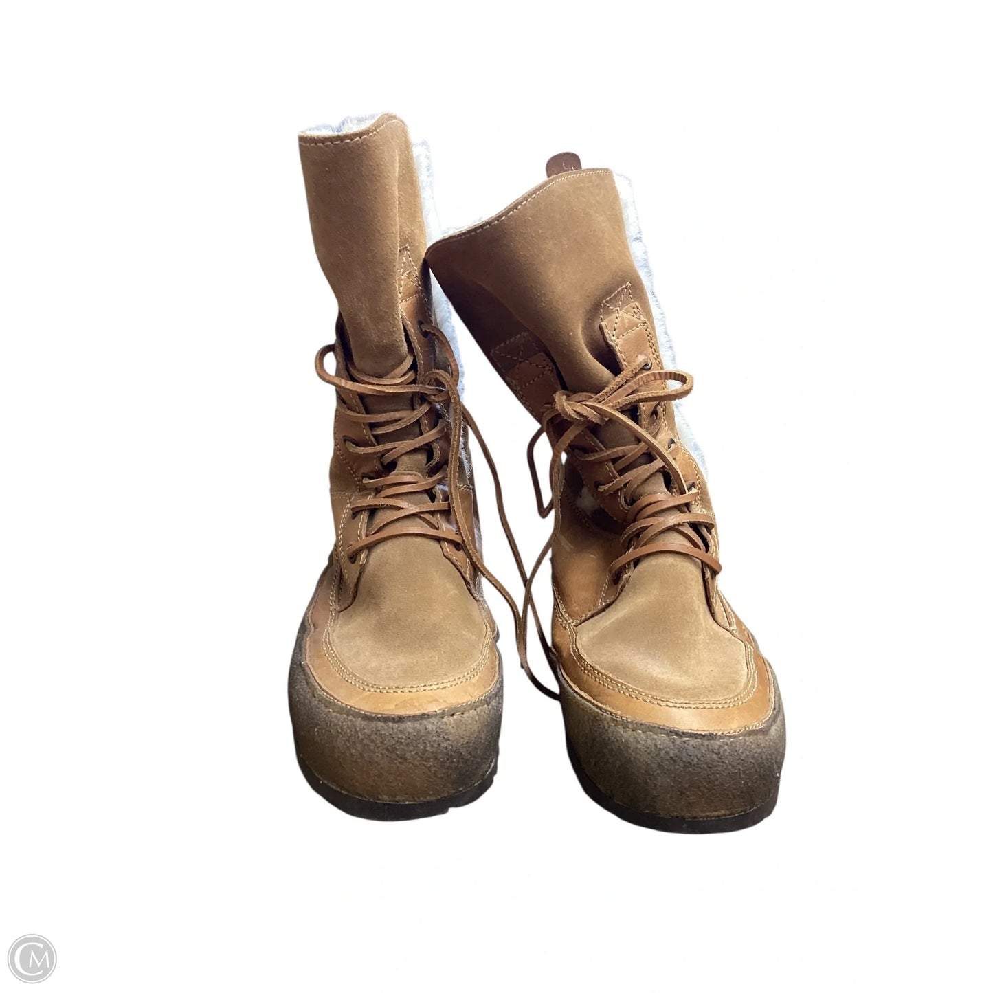 Boots Mid-calf Flats By Clothes Mentor In Tan