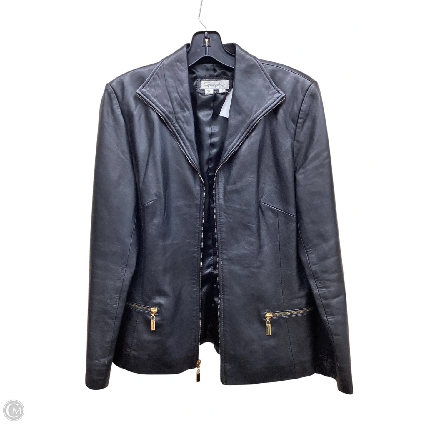 Jacket Leather By Clothes Mentor In Black, Size: 8