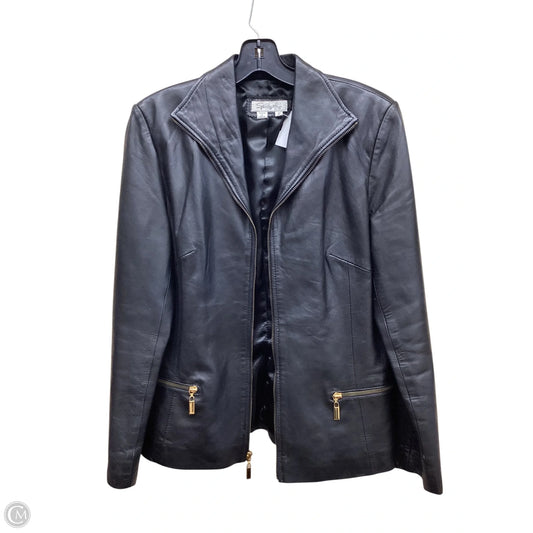 Jacket Leather By Clothes Mentor In Black, Size: 8