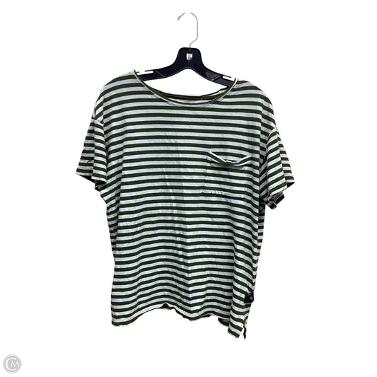 Top Short Sleeve By Madewell In Striped Pattern, Size: L