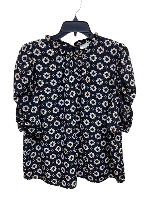 Top Short Sleeve By Loft In Black, Size: L