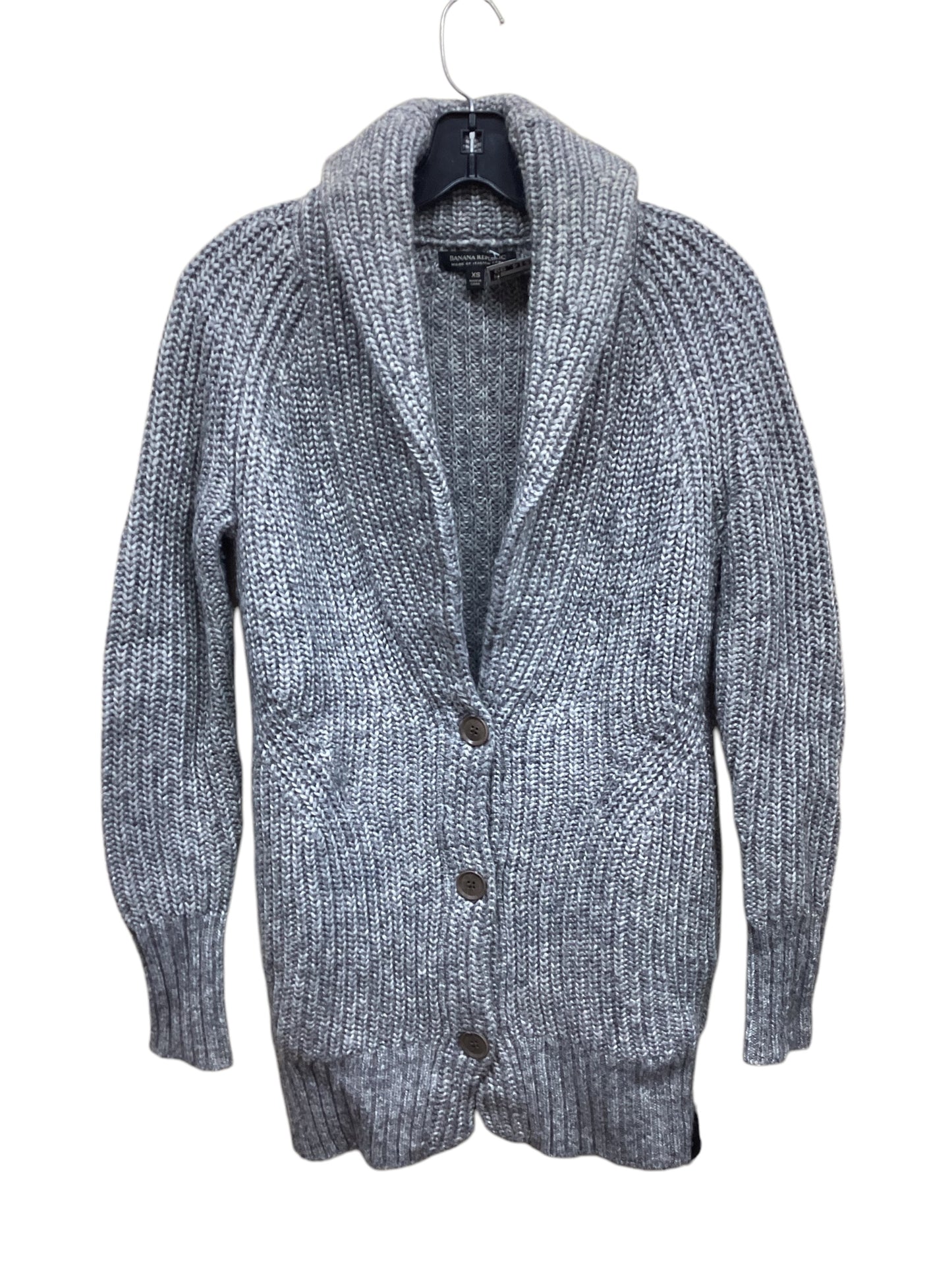Sweater Cardigan By Banana Republic In Grey, Size: Xs
