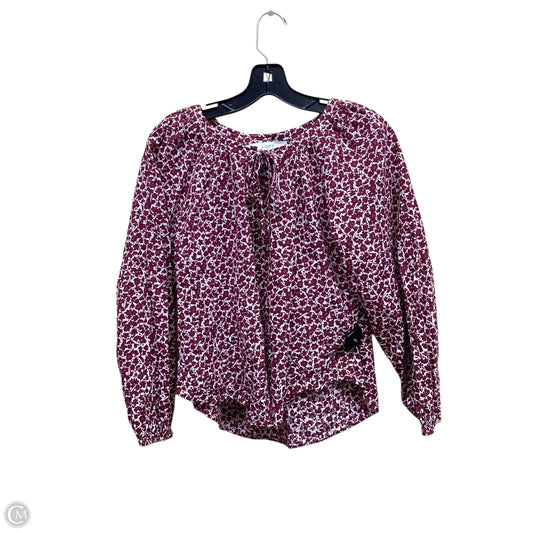 Top Long Sleeve By Loft In Maroon, Size: S