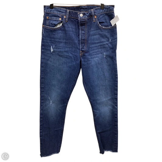 Jeans Straight By Levis In Blue Denim, Size: 16