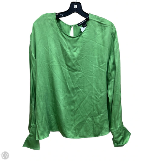 Top Long Sleeve By Something Navy In Green, Size: L