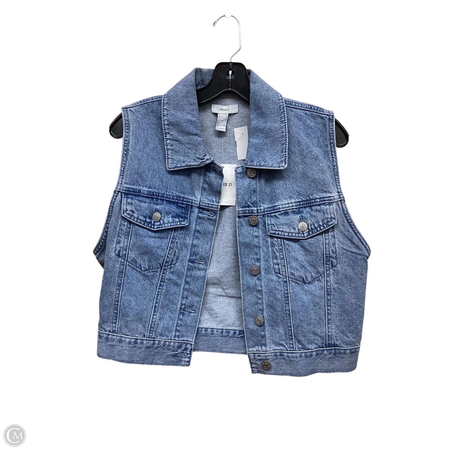 Vest Other By Forever 21 In Blue Denim, Size: L