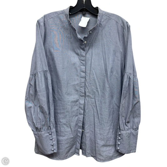 Top Long Sleeve By Ann Taylor In Grey, Size: L