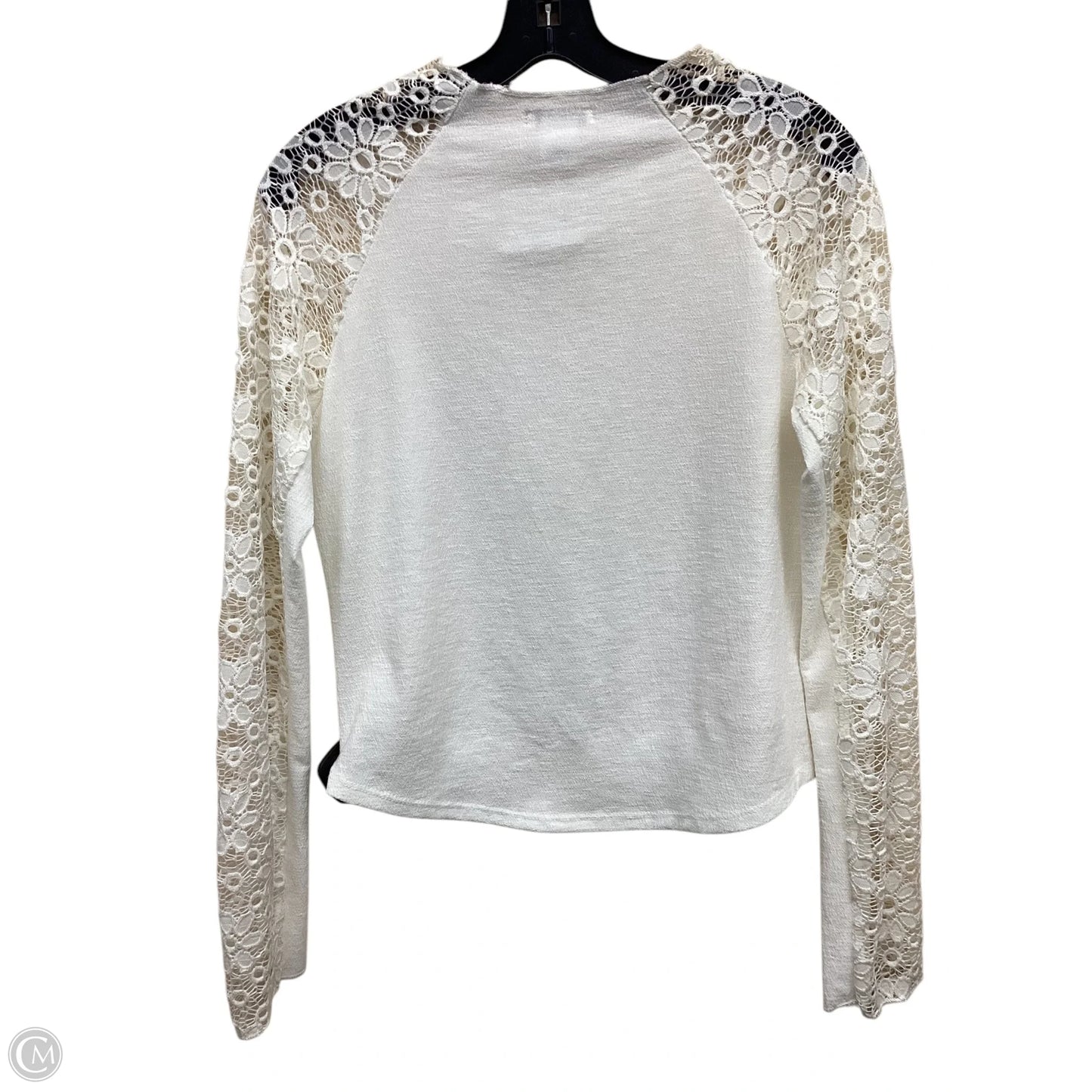 Top Long Sleeve By Clothes Mentor In White, Size: L