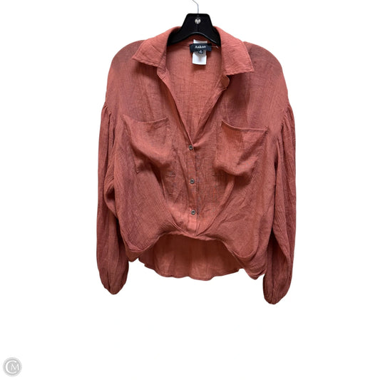 Top Long Sleeve By Aakaa In Orange, Size: S