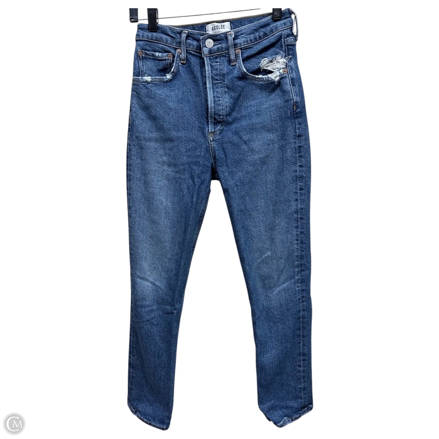 Jeans Straight By Agolde In Blue Denim, Size: 2