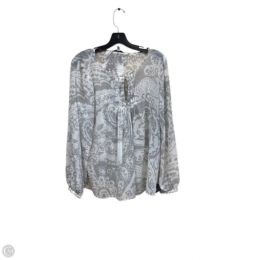 Top Long Sleeve By Cabi In Grey, Size: L