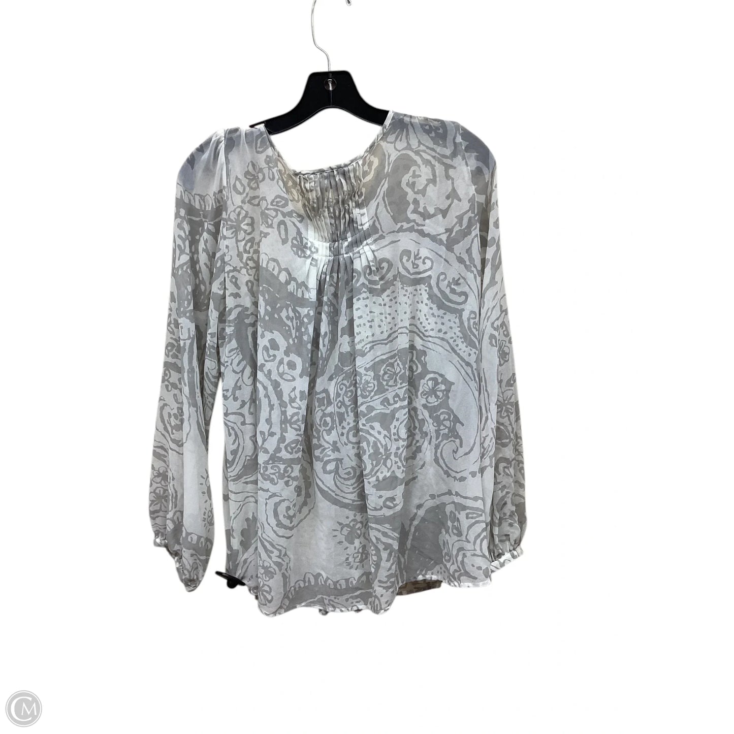 Top Long Sleeve By Cabi In Grey, Size: L