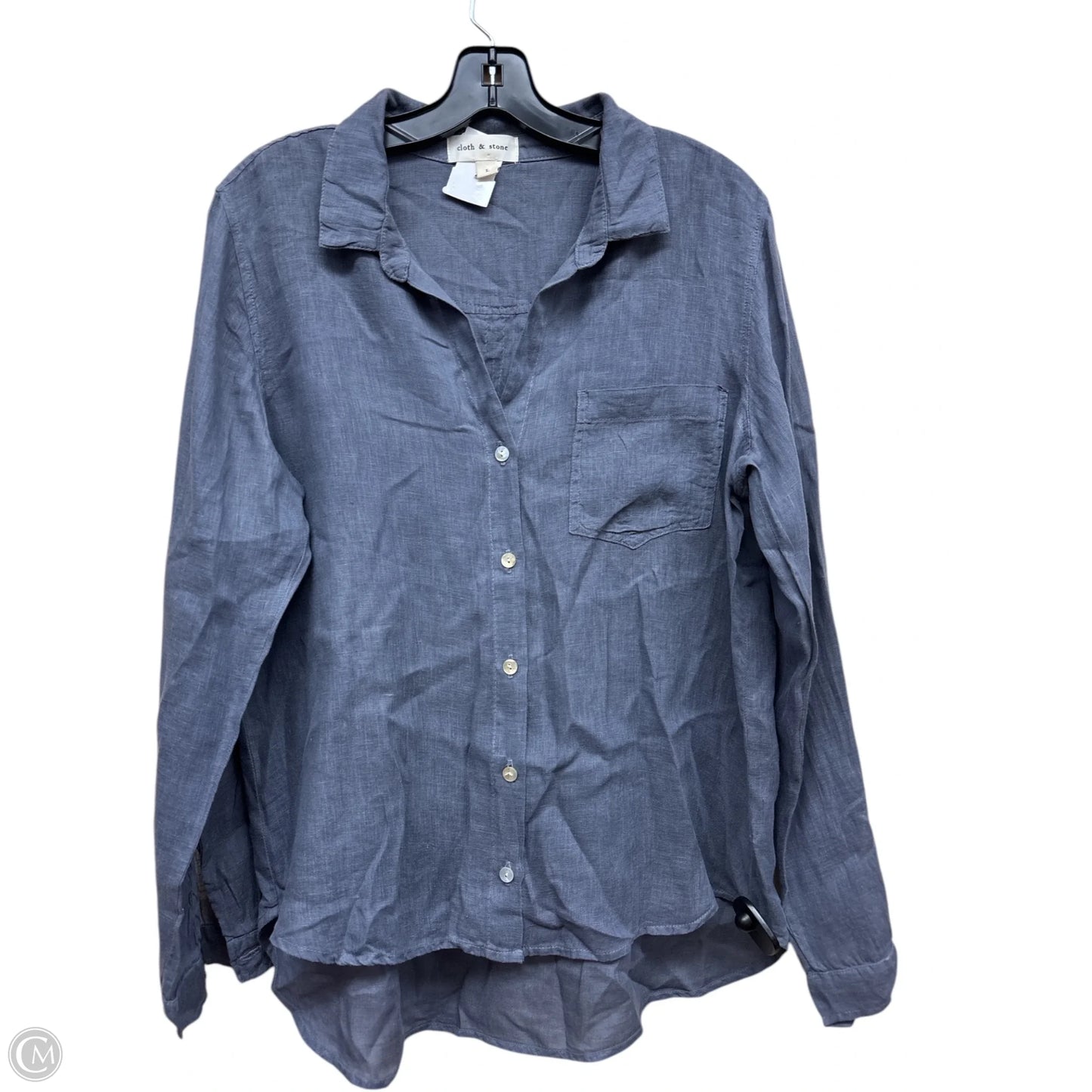 Top Long Sleeve By Cloth & Stone In Grey, Size: L