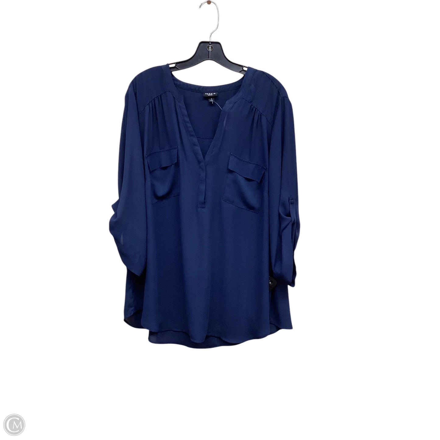 Top Long Sleeve By Torrid In Blue, Size: 3x