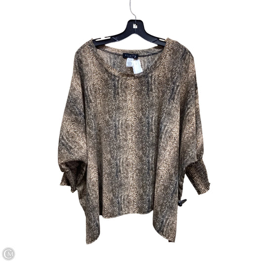 Top Long Sleeve By Ariella In Bronze, Size: M
