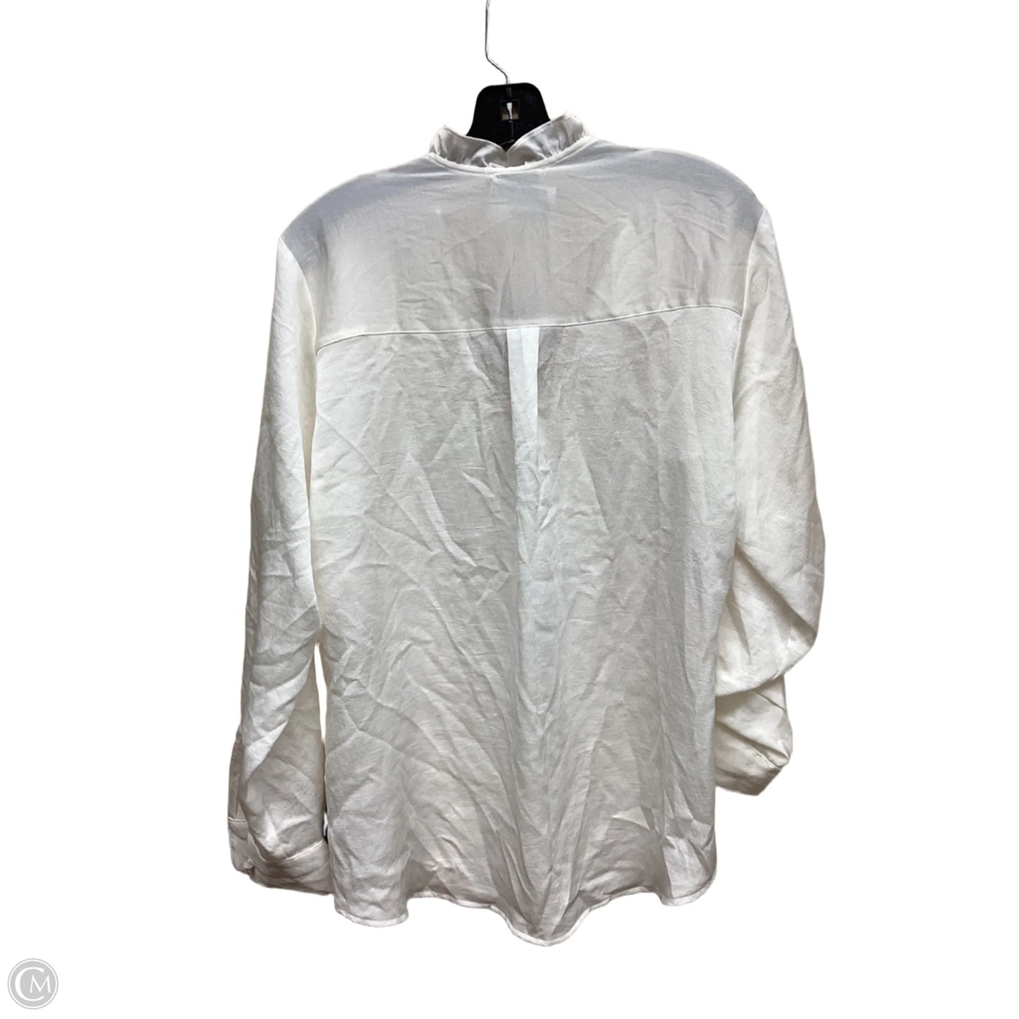 Top Long Sleeve By Express In White, Size: L
