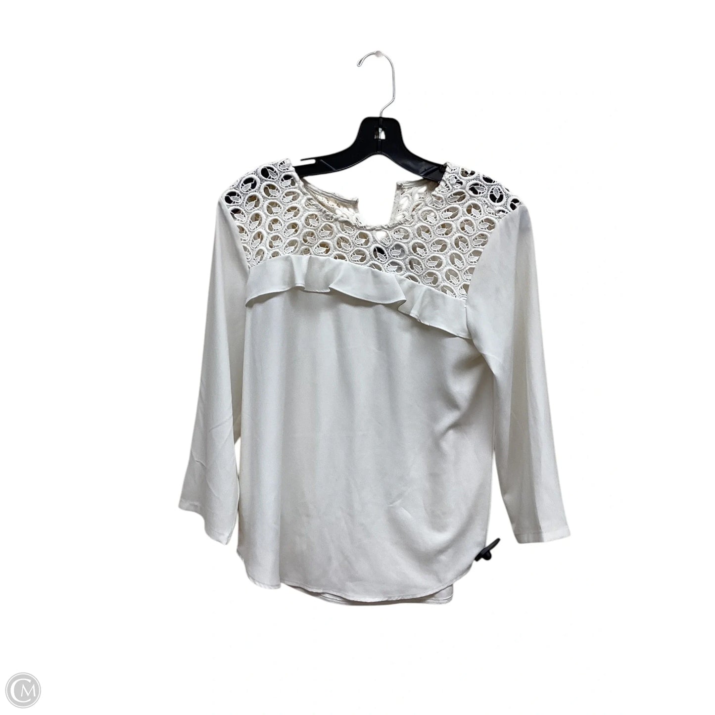 Top Long Sleeve By Ann Taylor In Cream, Size: S