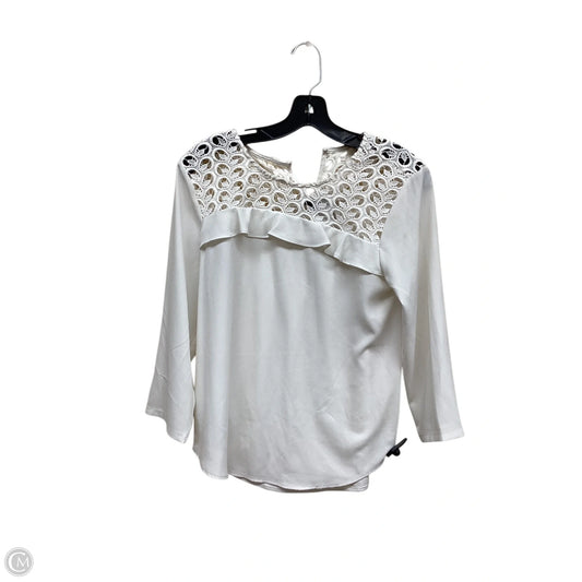 Top Long Sleeve By Ann Taylor In Cream, Size: S
