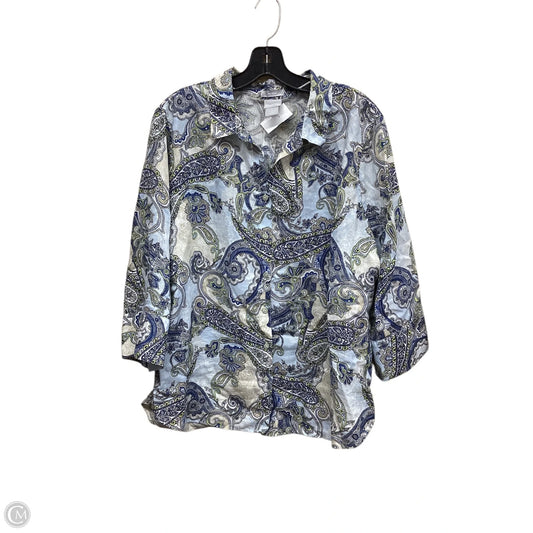 Top Long Sleeve By Chicos In Multi-colored, Size: Xxl